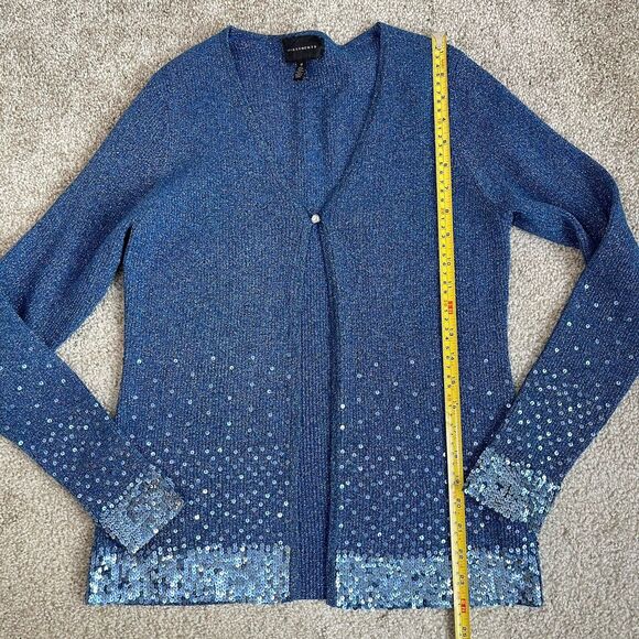 Vintage 2pc Cardigan Tank Top Set Shimmer Sequins Party Cocktail Sweater S/M - Picture 13 of 16